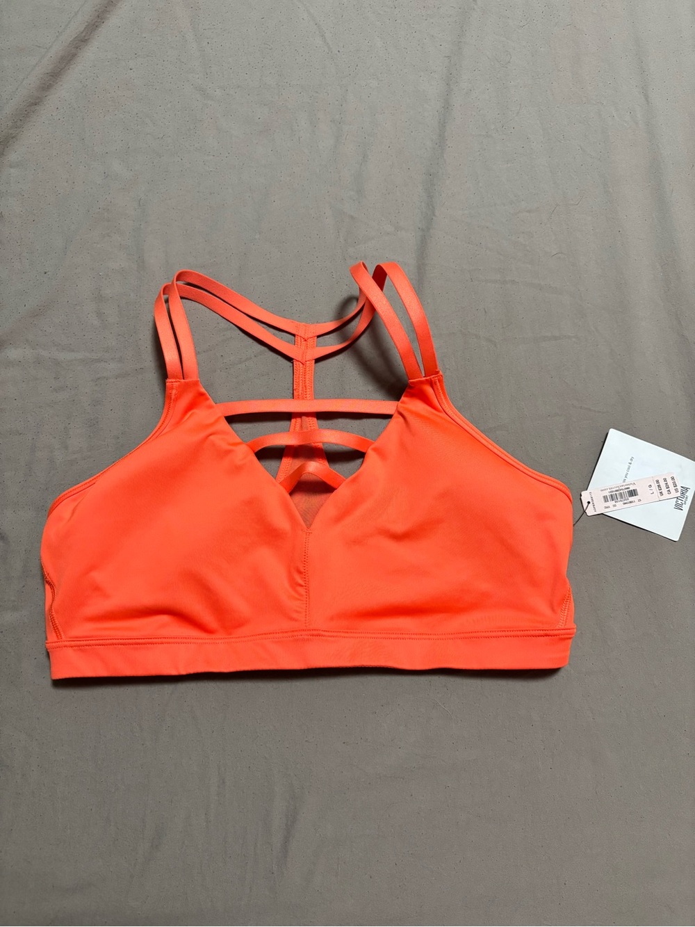 Strappy Sports Bra - Vibrant Coral Orange